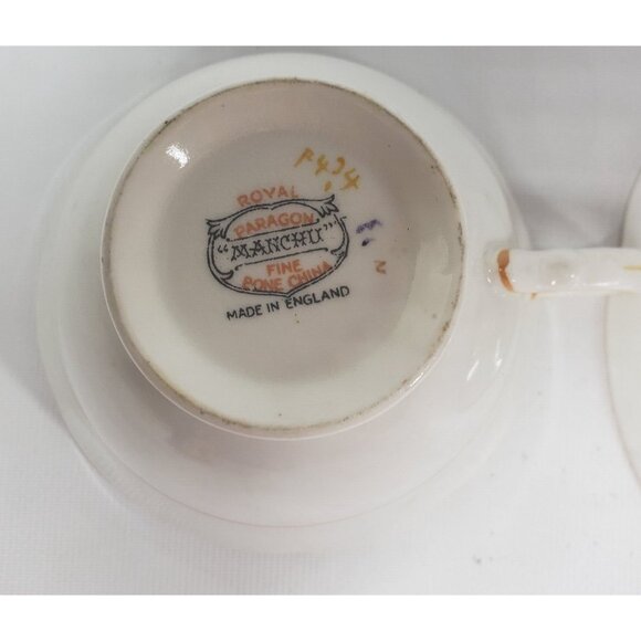 Vintage Royal Paragon Manchu Pattern Fine Bone China Tea Cup and Saucer - Picture 8 of 12